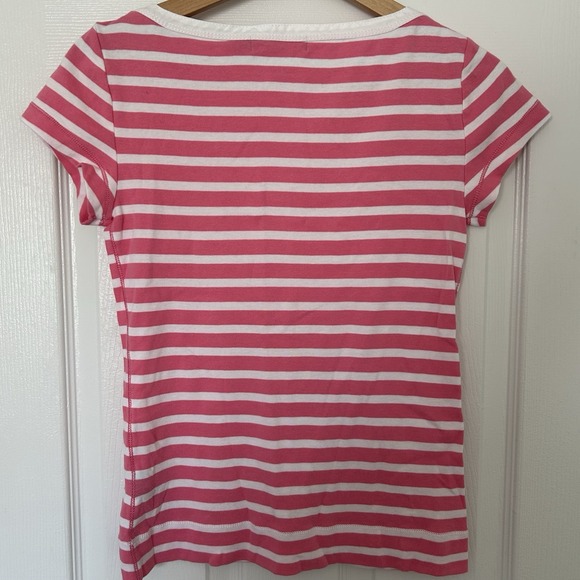 Lauren Ralph Lauren Striped Zipper‎ Accent T-Shirt - Picture 2 of 2